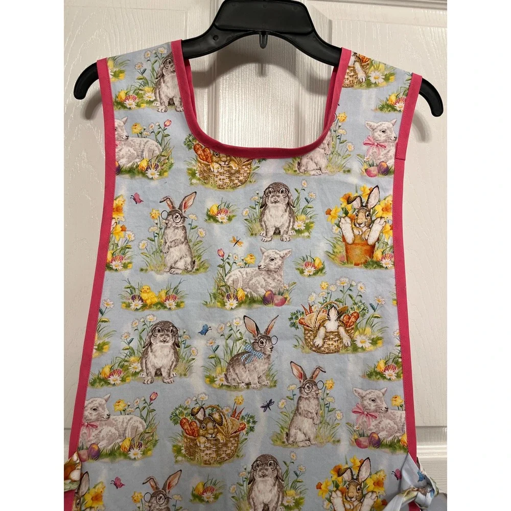 Handmade Bunny Apron Easter Apron: Adult Size XS-XL Spring Smock Apron